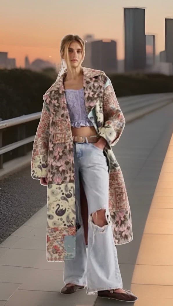 NWT Free People Quilt Jacquard Golden Hour Blossom M/L coat/jacket $798 msrp