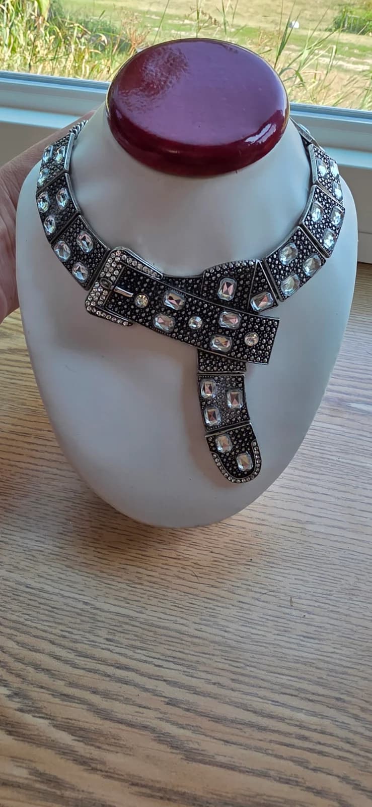 Bling Belt Buckle Statement Necklace ✨ Western Glam Rhinestone