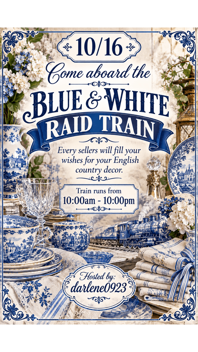 The Blue and White Raid Train 10/16 10am-10pm
